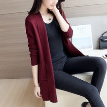 Load image into Gallery viewer, DRL Women&#39;s Autumn Winter Cardigan Sweater and Long Sections Wool Sweaters Slim Tight Bottoming Knitted Cardigans
