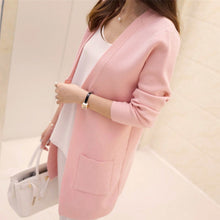 Load image into Gallery viewer, DRL Women&#39;s Autumn Winter Cardigan Sweater and Long Sections Wool Sweaters Slim Tight Bottoming Knitted Cardigans