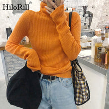 Load image into Gallery viewer, Turtleneck Sweater Women Autumn Winter Long Sleeve Leisure Sweater 2019 Solid Casual Pullover Fashion Knitted Sweater Tunic